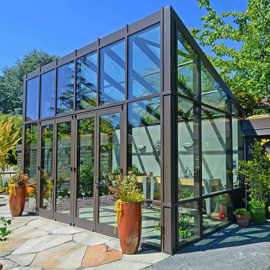 greenhouse with glass